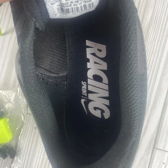 Nike Racing Sprint Track Shoes Spikes Black White Neon 11 - Picture 10 of 11